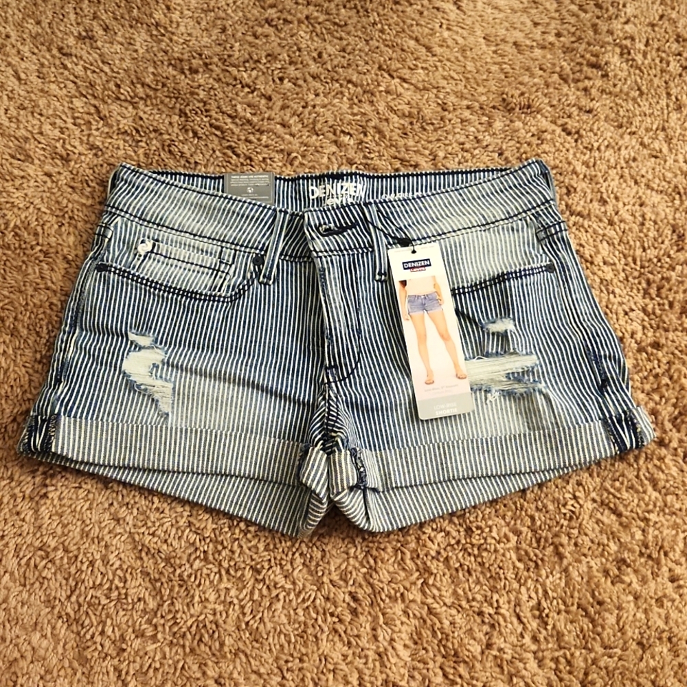 LEVI'S stripped DENIM Shorts